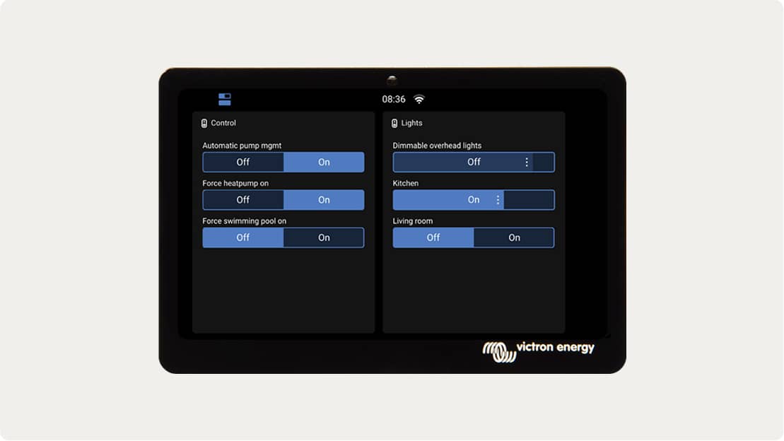 Venus OS 3.60 GX schakelpaneel