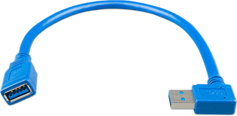 USB-verlengkabel met aan één kant rechte hoek