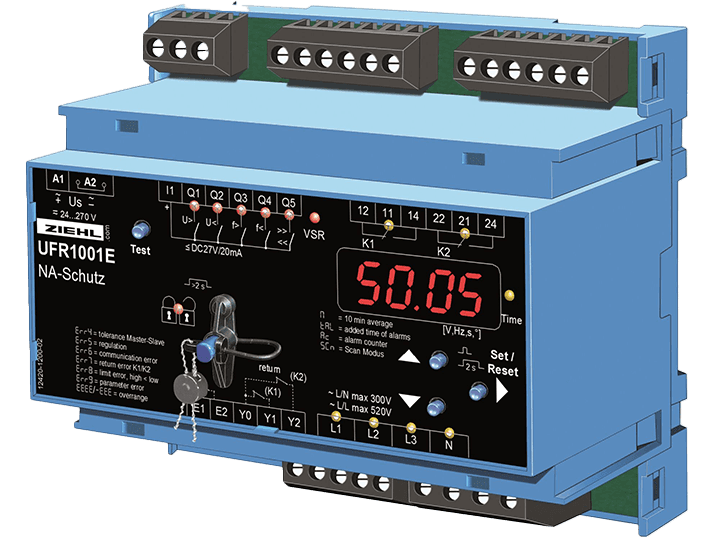 Ziehl Spanning en Frequentie Relais UFR1001E