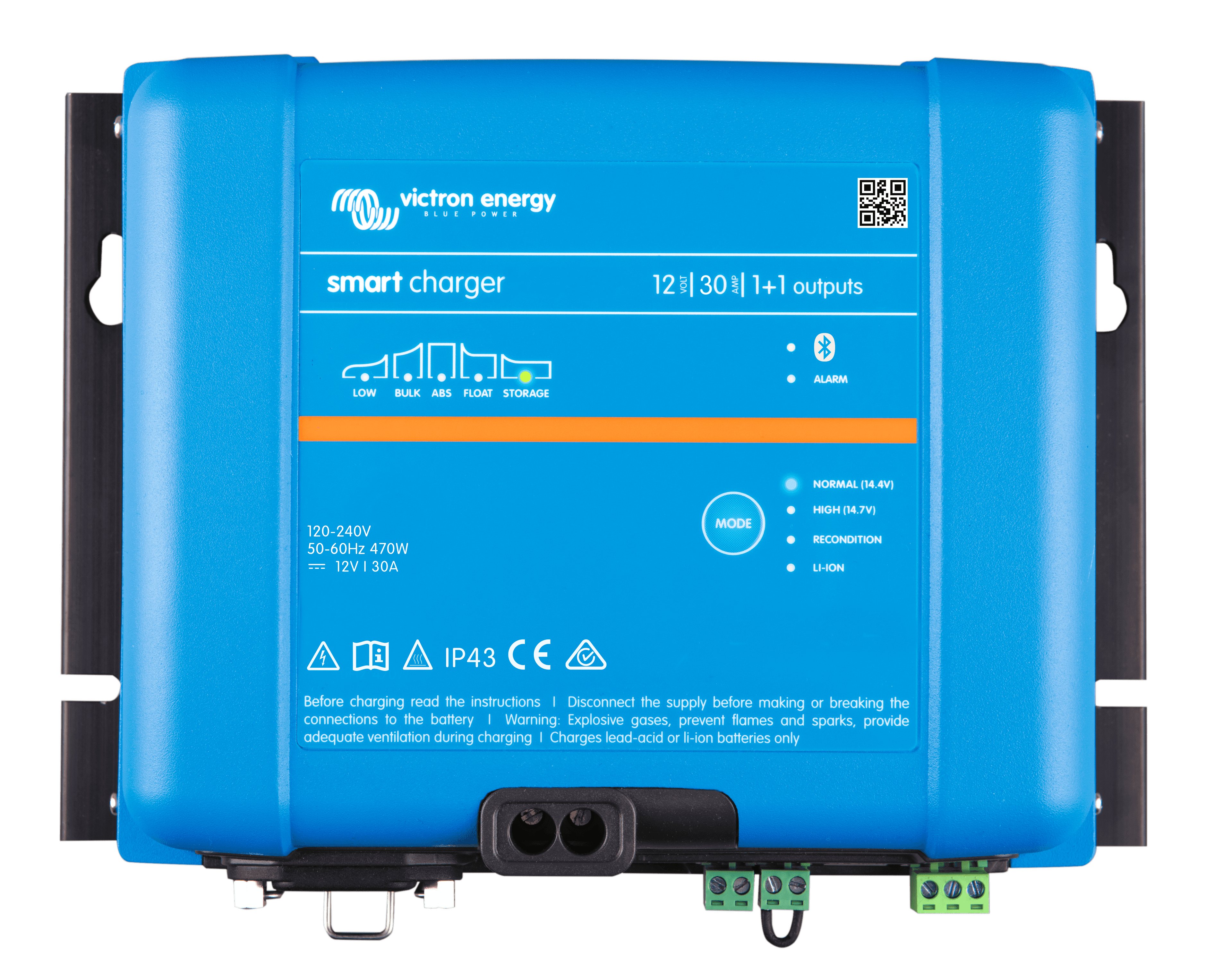 Smart IP43 Charger 12V 30A 1+1 outputs (top)  thumbnail