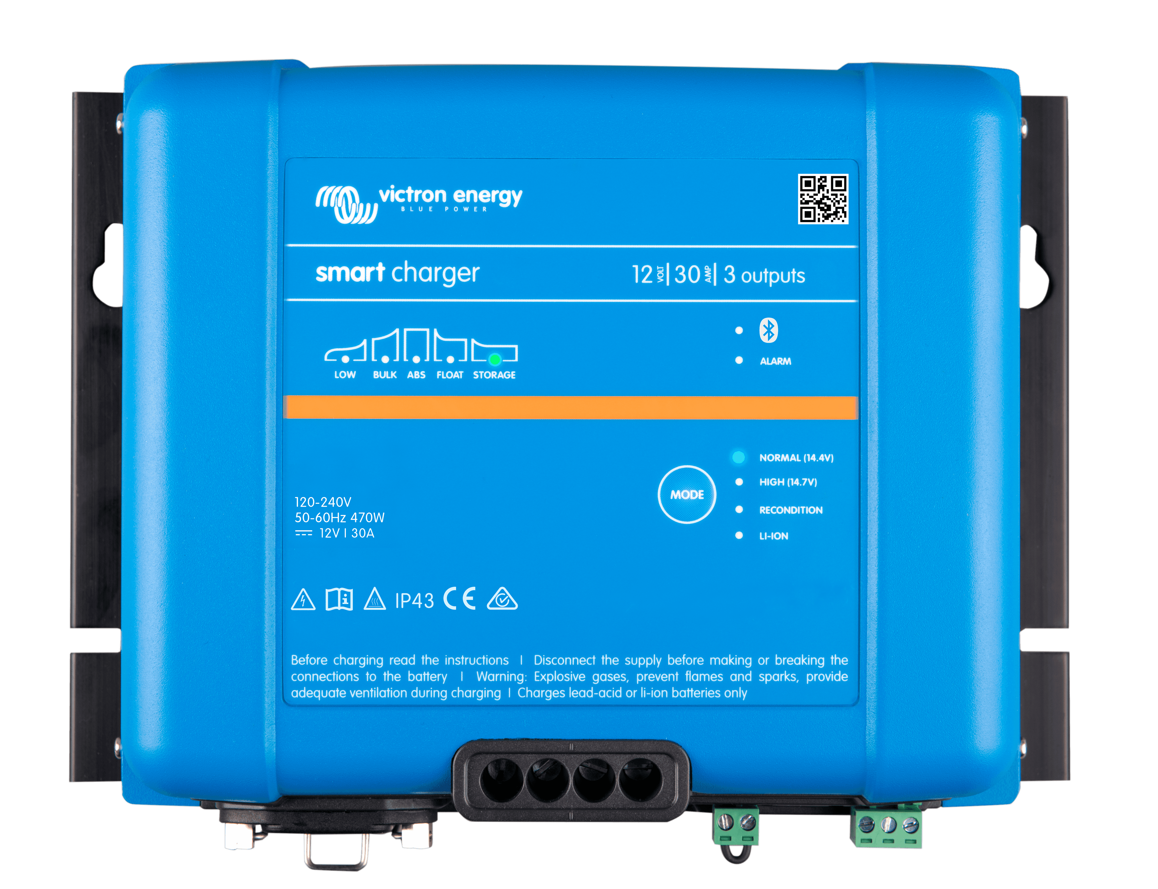 Smart IP43 Charger 12V 30A 3 outputs (top)  thumbnail
