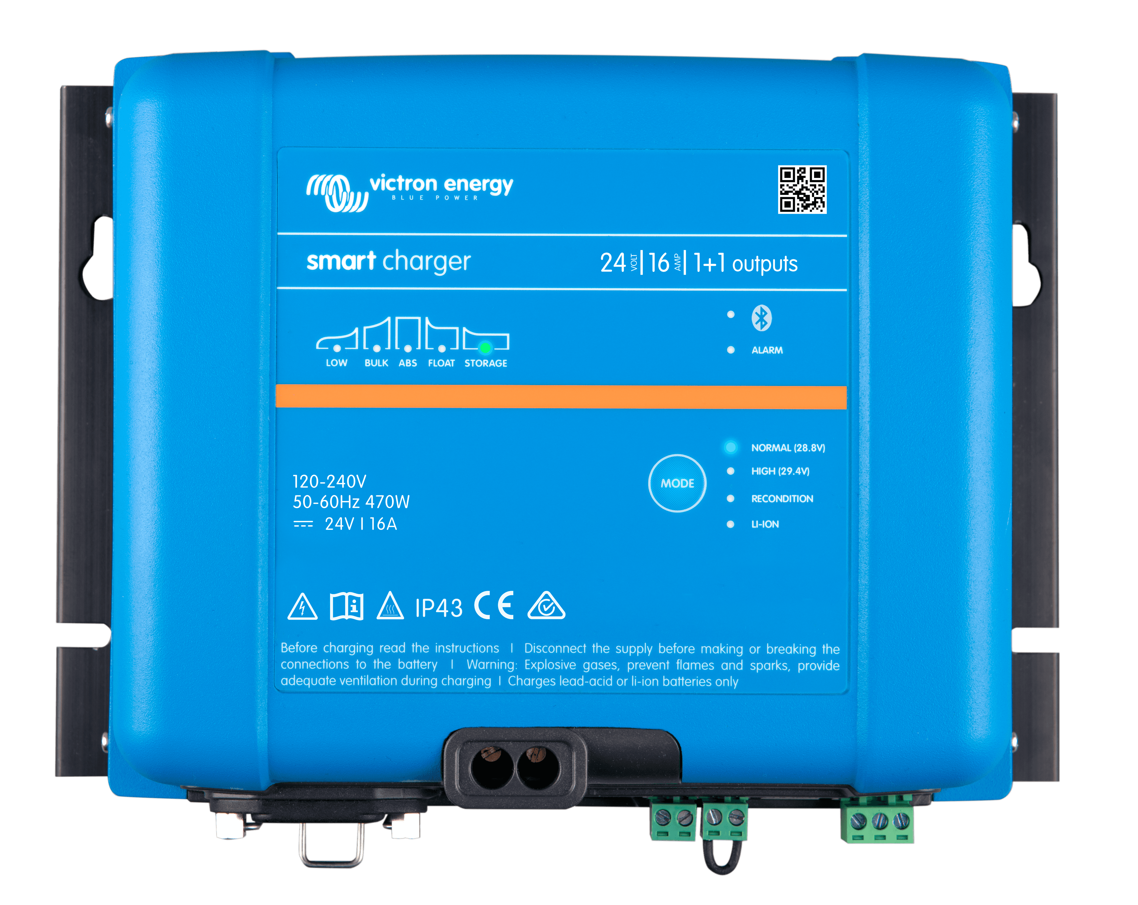 Smart IP43 Charger 24V 16A 1+1 outputs (top)  thumbnail